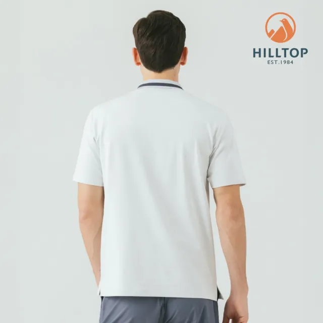 【Hilltop 山頂鳥】ZISOFIT石墨烯抗菌吸濕快乾抗UV涼感彈性POLO衫 男款 白｜PS14XML3ECB0