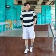 【Hang Ten】男裝-韓國同步款-復古條紋美式休閑短袖POLO衫(多色選)