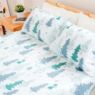 【Norns】嚕嚕米Moomin森林100%天絲雙人床包枕套組(吸濕排汗 寢具 含床包*1 枕套*2)