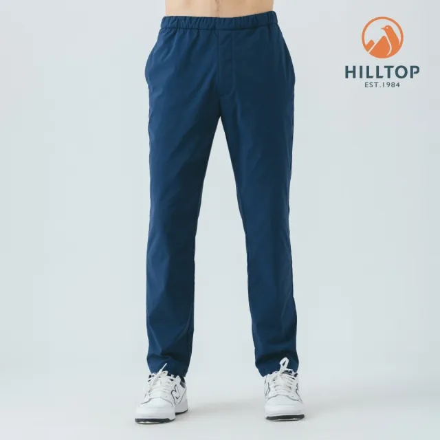 【Hilltop 山頂鳥】超潑水抗UV彈性長褲 男款 藍｜PS07XMF7ECE0