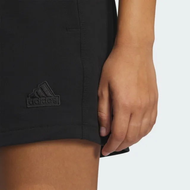 【adidas 愛迪達】短褲 女款 運動褲 LOUNGE KN SHORT 黑 IM8865