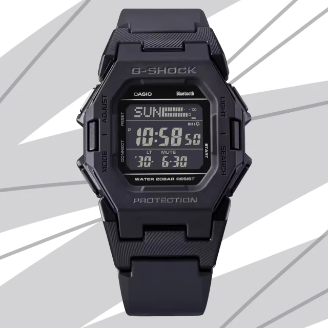 CASIO 卡西歐 G-SHOCK 未來時尚 智慧藍芽 計步器 纖薄電子錶-黑色(GD-B500-1 防水200米)