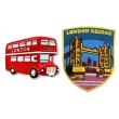 【A-ONE 匯旺】英國雙層巴士白板磁鐵+英國 倫敦鐵橋立體繡貼2件組網紅打卡地標 文青必備(F753+191)