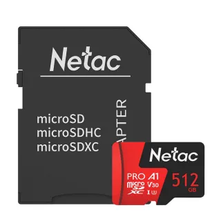 【Netac 雷騰】512GB 監控記錄專用Pro MicroSDXC 4k V30 記憶卡 公司貨(最高讀速100MB/s  原廠5年保固)