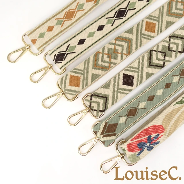 【LouiseC.】Tree House 現代幾何菱形配色清新小花織帶/包包肩背帶-6色窄版(MGA0002)