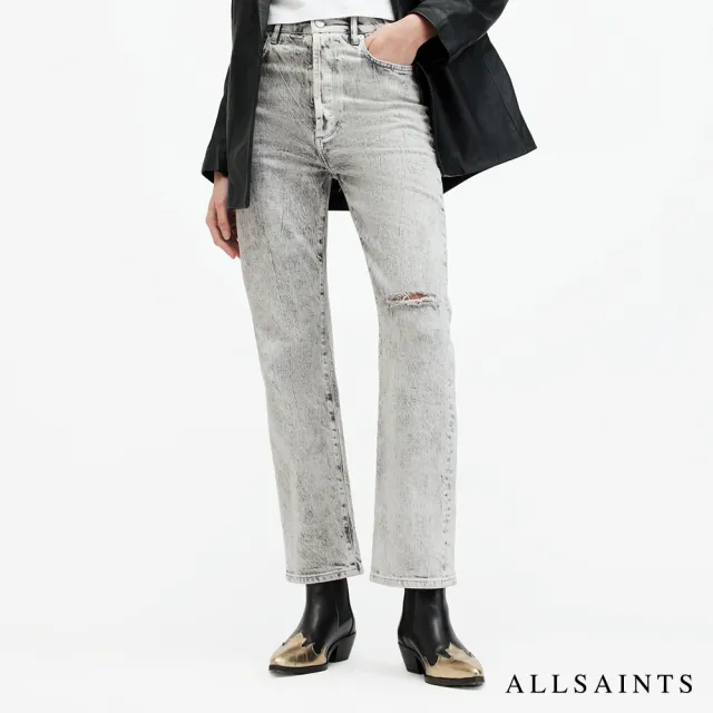 【ALLSAINTS】EDIE 破壞高腰直筒牛仔褲 WE508Z(筒版型)