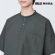 【MUJI 無印良品】男棉混涼感亨利領布帛短袖T恤(共7色)