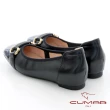 【CUMAR】拼接包邊內增高芭蕾舞鞋(黑色)