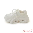 【amai】時尚拼色輕量厚底老爹鞋 小白鞋 運動鞋 休閒鞋 厚底鞋 懶人鞋 板鞋 潮鞋 大尺碼 GS49WT(白色)