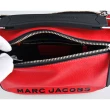【MARC JACOBS 馬克賈伯】MARC JACOBS THE SOFT BOX 23黑LOGO拉鍊荔枝紋牛皮手提斜背包(紅)