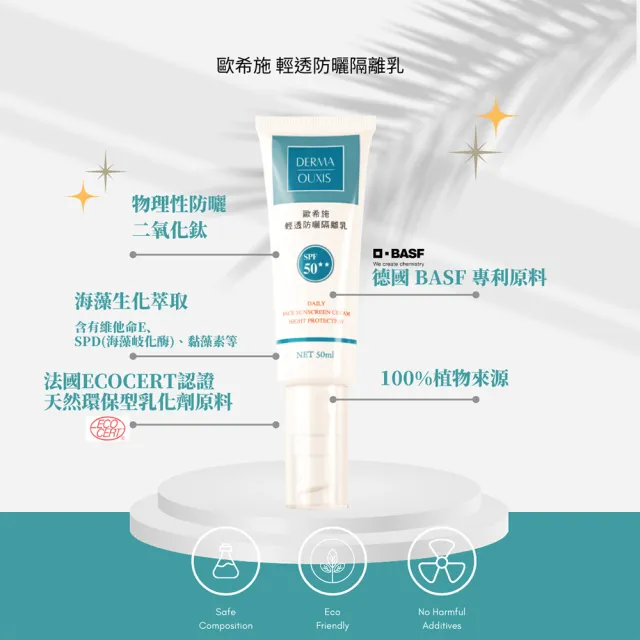 【Derma Ouxis 歐希施】輕透防曬隔離乳SPF50★★(珍珠白)