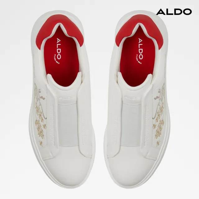 【ALDO】ANSEL-經典潮流限定款舒適休閒小白鞋-男鞋(白混紅)