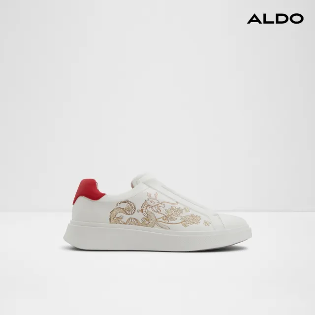 【ALDO】ANSEL-經典潮流限定款舒適休閒小白鞋-男鞋(白混紅)