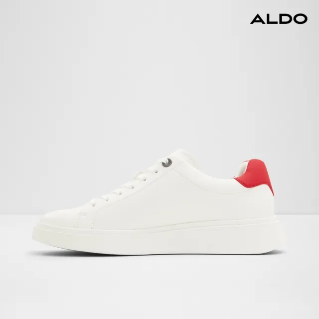 【ALDO】DAXTON-經典潮流限定款綁帶休閒小白鞋-男鞋(白混紅)