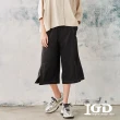【IGD 英格麗】網路獨賣款-質感縫線短褲(黑色)