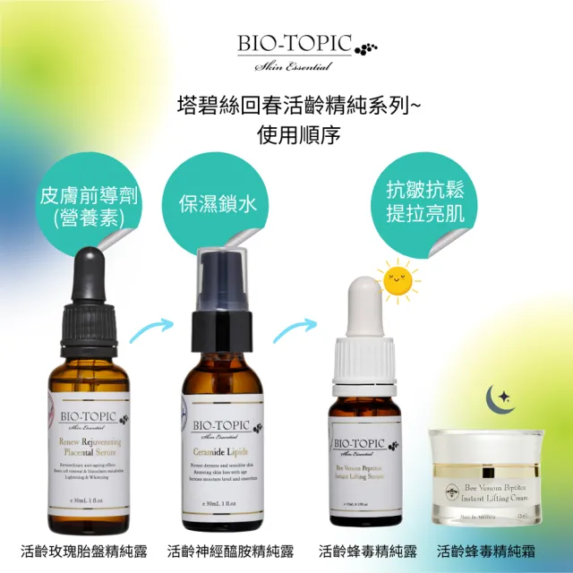 【BIO-TOPIC 塔碧絲】活齡神經醯胺精純露30ml(3瓶組)