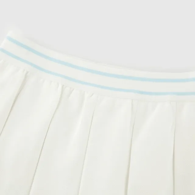【GAP】女幼童裝 Logo短袖短裙家居套裝-藍白拼色(890365)