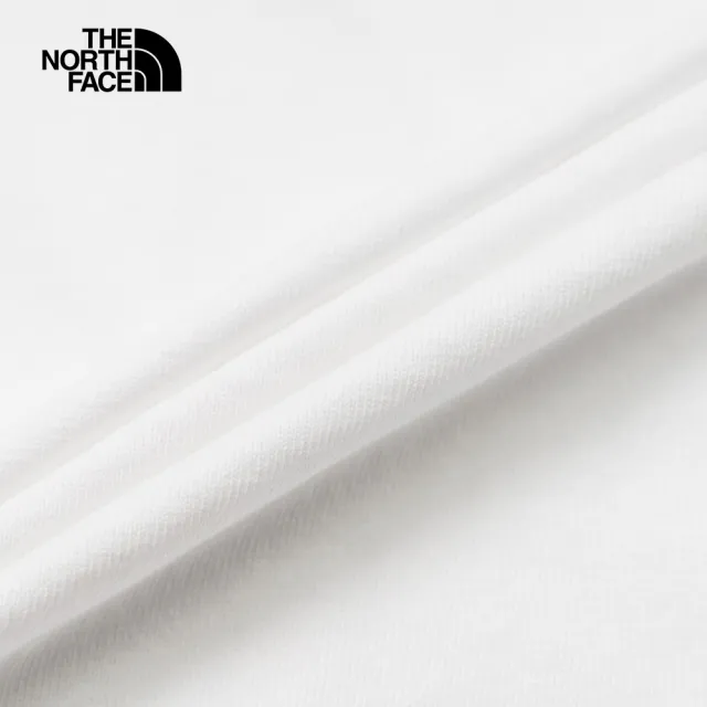 【The North Face 官方旗艦】北面UE女款白色防潑水舒適大尺寸品牌印花短袖T恤｜89TWFN4