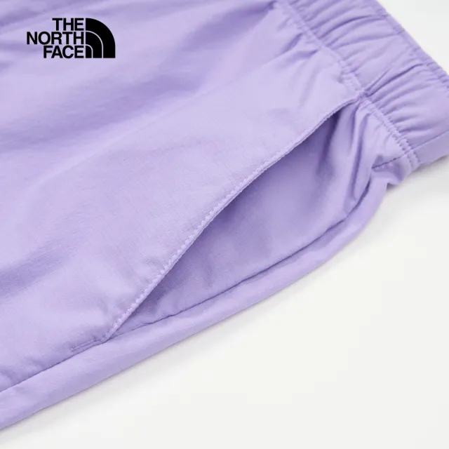 【The North Face 官方旗艦】北面女款紫色防潑水附腰帶寬鬆短褲｜81OOPJO