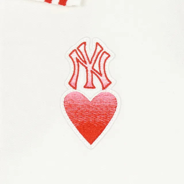 【MLB】童裝 Polo衫 童裝 Heart系列 紐約洋基隊(7APQH0143-50IVS)