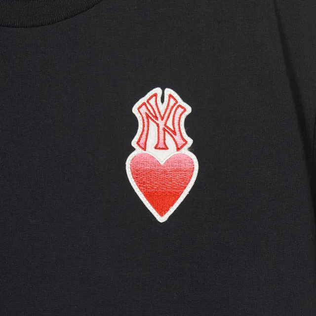 【MLB】童裝 短袖T恤 Heart系列 紐約洋基隊(7ATSH0243-50BKS)
