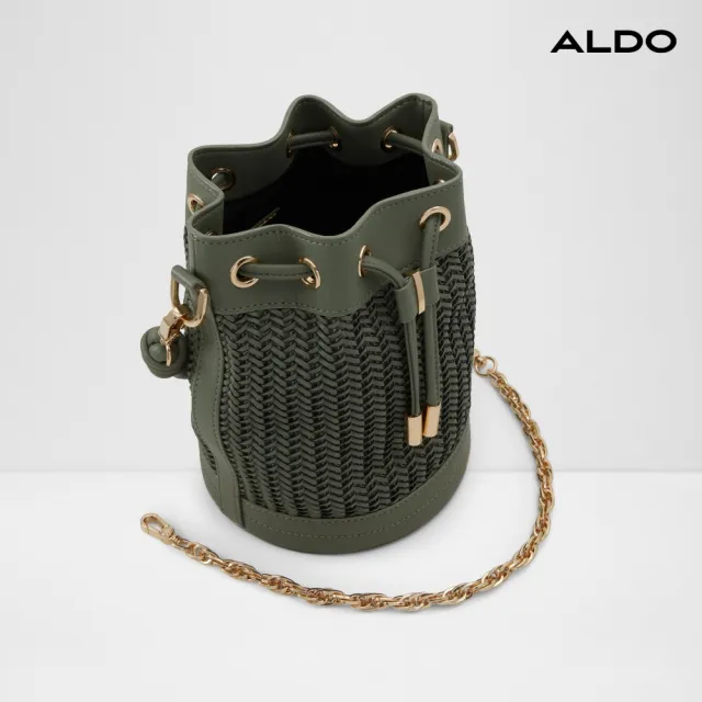 【ALDO】AUEN-微甜質感編織束口水桶包-女包(綠色)