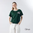 【Qiruo 奇若名品】春夏專櫃綠色上衣3049A 素面線條口袋(M-2XL)