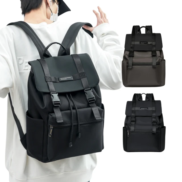 MoodRiverMoodRiver 束口 後背包 翻蓋 雙肩包 學生書包 包包 筆電 背包 旅行背包