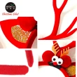 【摩達客】耶誕派對-立體紅色大鹿角眼球聖誕髮箍(聖誕髮箍)