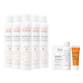 【Avene 雅漾官方直營】活泉水穩膚噴霧300mlx5入組(保濕化妝水/舒緩乾癢敏弱)