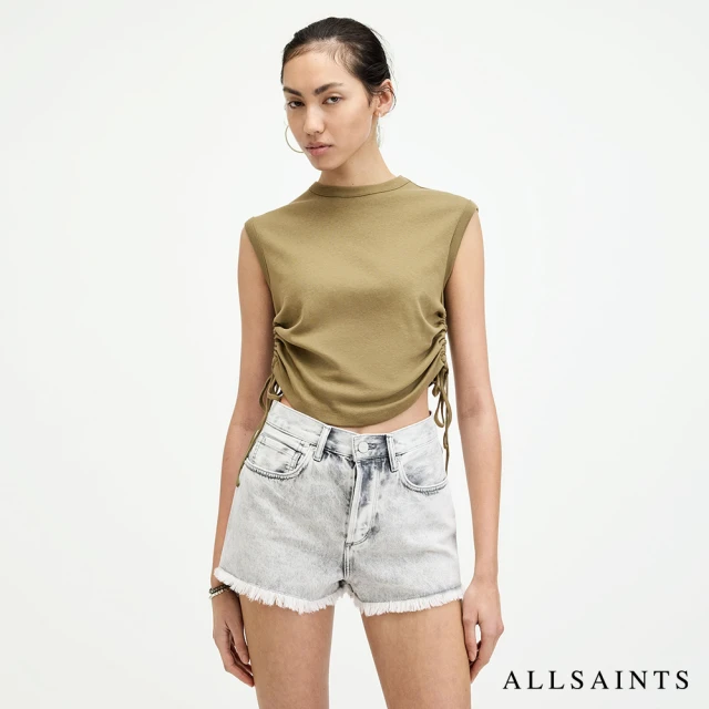 ALLSAINTS SONNY 純棉修身抽繩背心-綠 W025JA(修身版型)