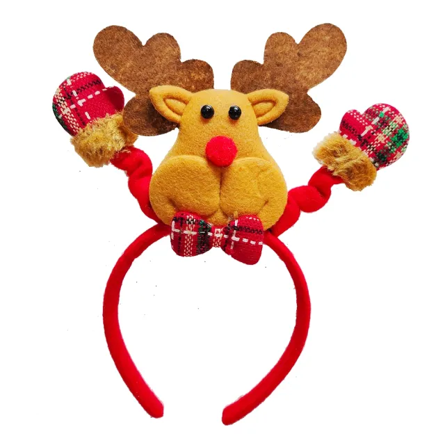 【摩達客】耶誕派對-舉手歡慶麋鹿聖誕髮箍(聖誕髮箍)