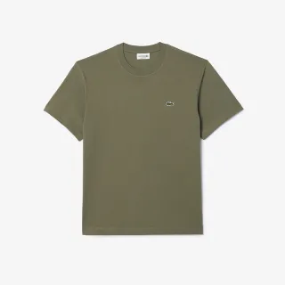 【LACOSTE】男裝-經典版型logo棉質短袖T恤(坦克綠)