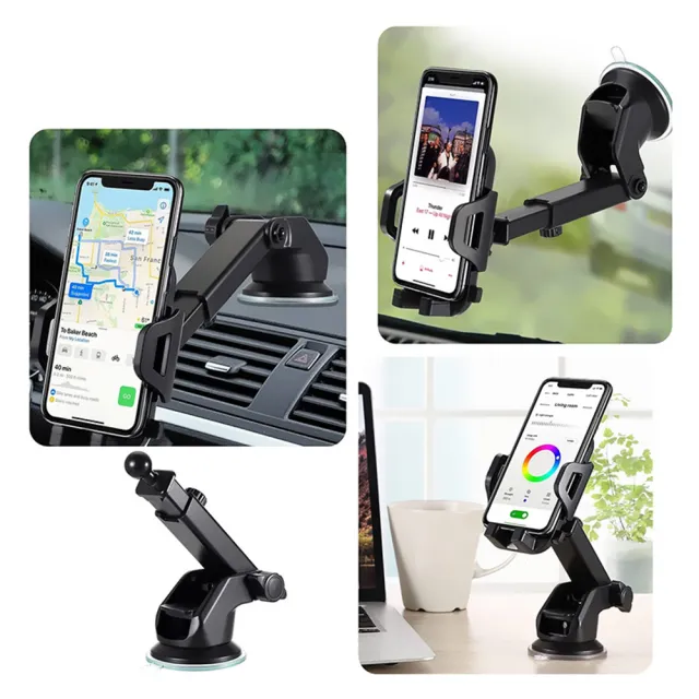 【升級款!!】汽車伸縮吸盤式導航手機支架(車用手機架 汽車導航架 可旋轉手機架 GPS支架)