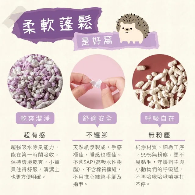 【Minifeet】小動物舒適紙砂床 5包入《顆粒型》顆粒狀紙砂墊料(小動物砂 紙砂 墊料 紙棉墊料 紙砂墊料)