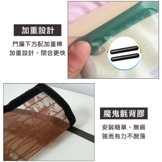 【半島良品】超靜音磁鐵開合魔鬼氈無痕安裝防蚊門簾(防蚊 門簾 紗窗 夏天 超靜音 無痕)
