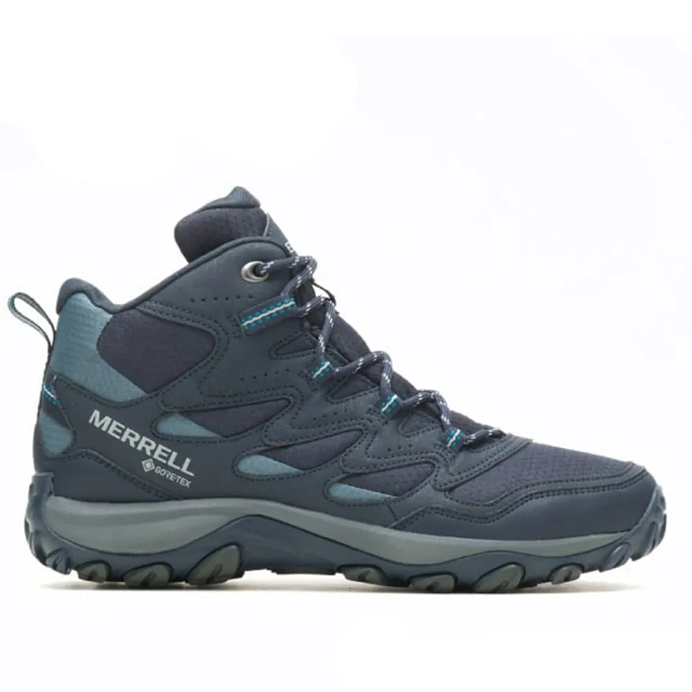 【MERRELL】男 WEST RIM SPORT MID GORE-TEX 多功能防水透氣登山健行鞋.登山鞋(ML037123 海軍藍)