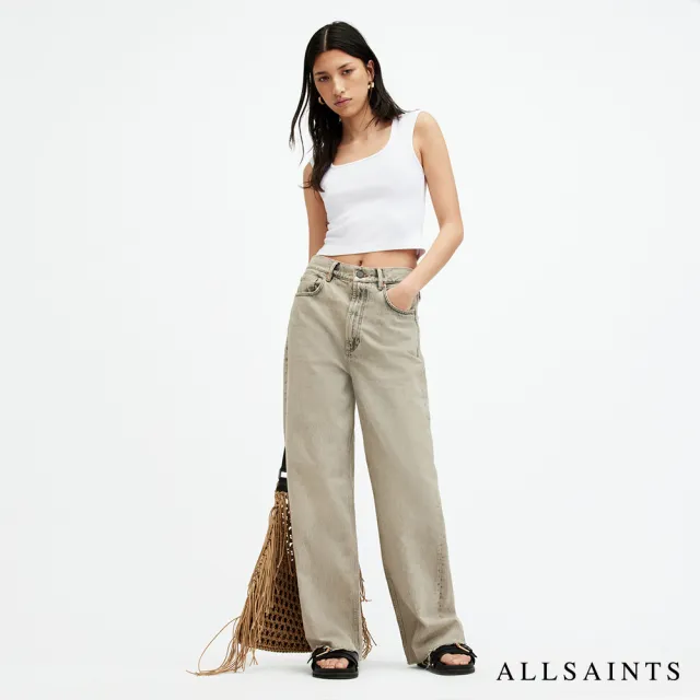 【ALLSAINTS】TAMIE 彈力羅紋短版背心-白 W014JA(修身版型)