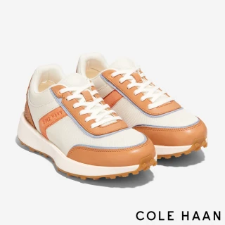 【Cole Haan】GP WELLESLEY RUNNER 復古休閒運動女鞋(象牙/橘紅絨面革-W29137)