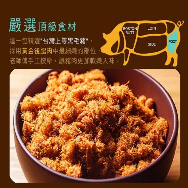 【這一包】極品豬肉鬆3包(『台灣新鮮溫體豬』後腿肉)