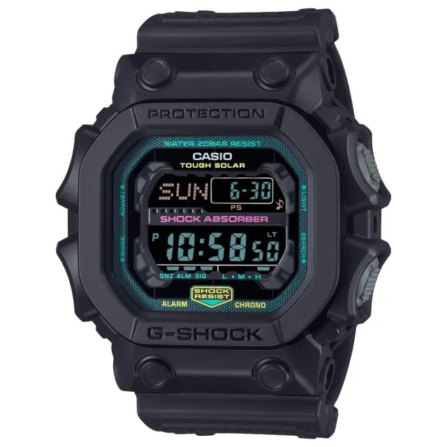 【CASIO 卡西歐】G-SHOCK螢光配色電子錶(GX-56MF-1)