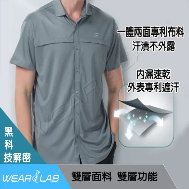 【Wear Lab 機能實驗室】零汗漬型男襯衫-灰色款(型男襯衫 吸濕排汗襯衫 休閒襯衫 商務襯衫 上班襯衫)