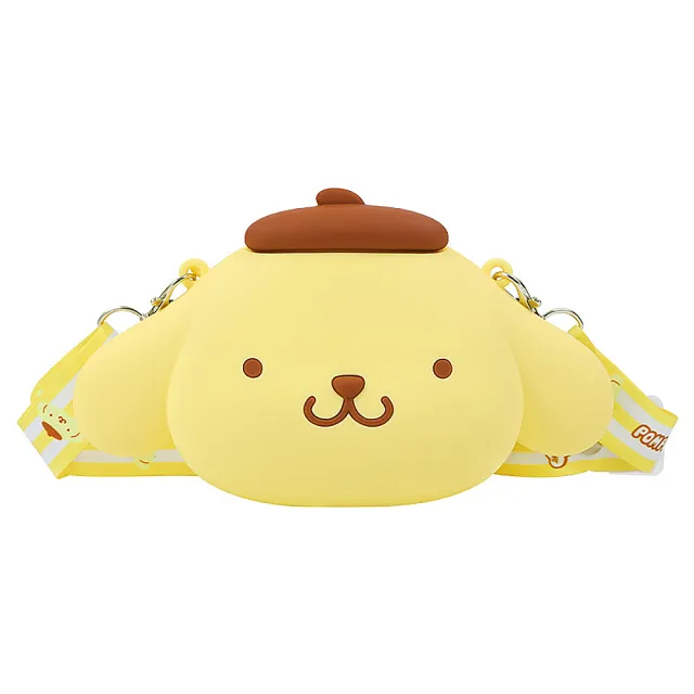 【SANRIO 三麗鷗】卡通系列矽膠元氣大頭造型外出隨身小包包-小款式(平輸品)