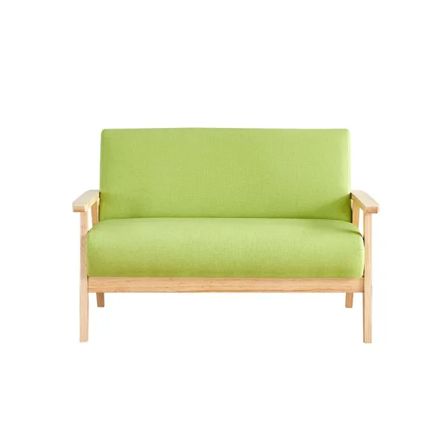 【柏蒂家居】刻特實木綠色皮沙發雙人椅/二人座