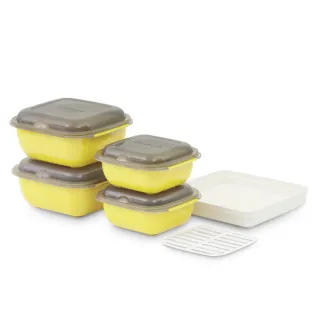 【GOURLAB】日本銷售冠軍 GOURLAB 檸檬黃 多功能 烹調盒 系列 - 六件組  附食譜(保鮮盒 烹調盒)