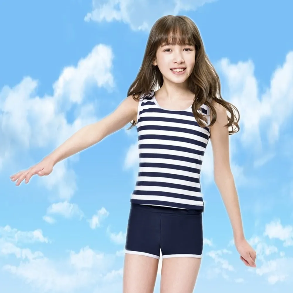【梅林品牌】流行女童二件式泳裝(NO.M35628)