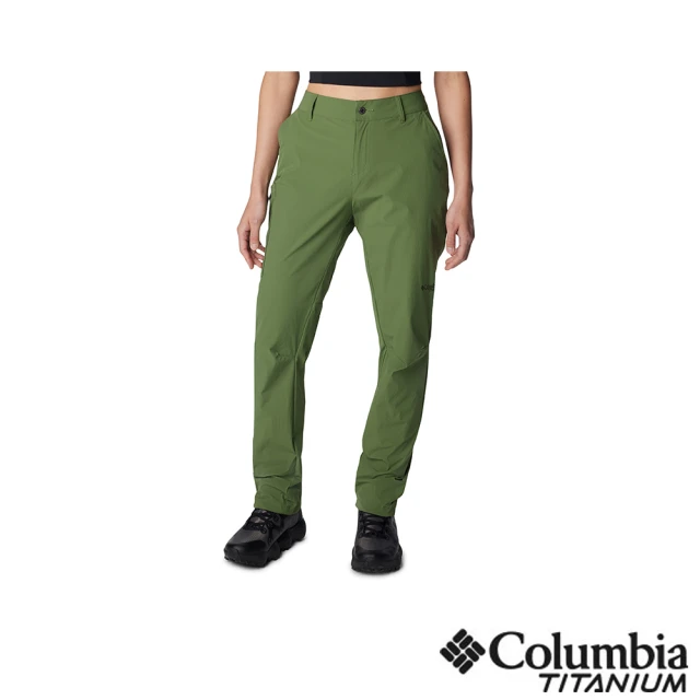 【Columbia 哥倫比亞 官方旗艦】女款-鈦 Summit Valley™超防曬UPF50防潑長褲-綠色(UAR91030GR/IS)