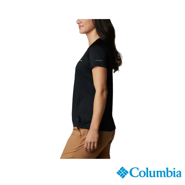 【Columbia 哥倫比亞 官方旗艦】女款-Zero Rules™涼感快排短袖上衣-黑色(UAR69140BK/IS)