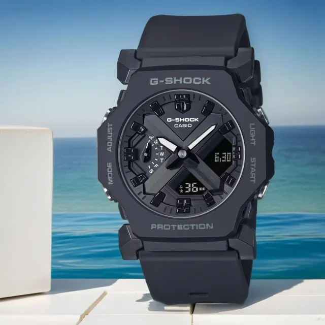 【CASIO 卡西歐】G-SHOCK 纖薄小巧雙顯手錶 開學(GA-2300-1A)