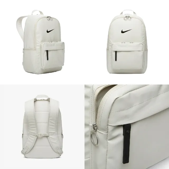 【NIKE 耐吉】後背包 Heritage Backpack 象牙白 黑 15吋 雙肩背 筆電包 背包(DN3592-072)